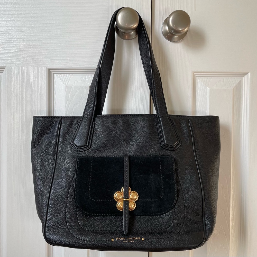 Marc Jacobs Leather Handbag with Gold Flower